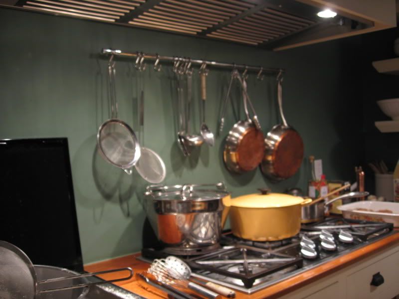 Caldera cook top using the Maslin pan and Le Creuset, Maslin pan has polenta cooking and Le Creuset is soup